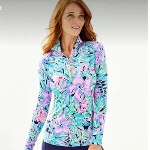 Lilly Pulitzer Justine half-zip UPF 50+ multi bermudaful size small NWT